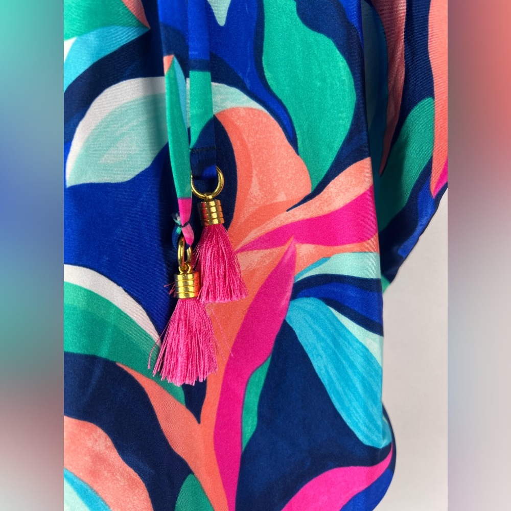 NWT LA BLANCA Painted Leaves Reversible Plunge One Piece - Picture 8 of 12